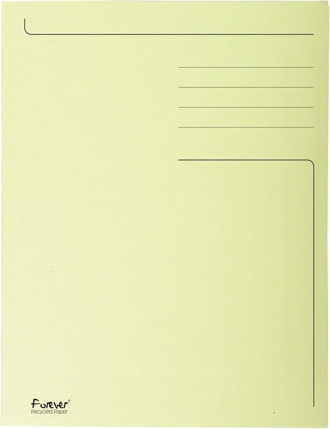 Exacompta 50x FOREVER® bedrukte map met 3 kleppen - 280gm2 - 24x32 cm voor A4 - Geel - 448005E