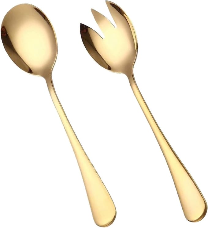 Dailygoods - Gouden Saladebestek Set - 2-delig, Vaatwasmachinebestendig