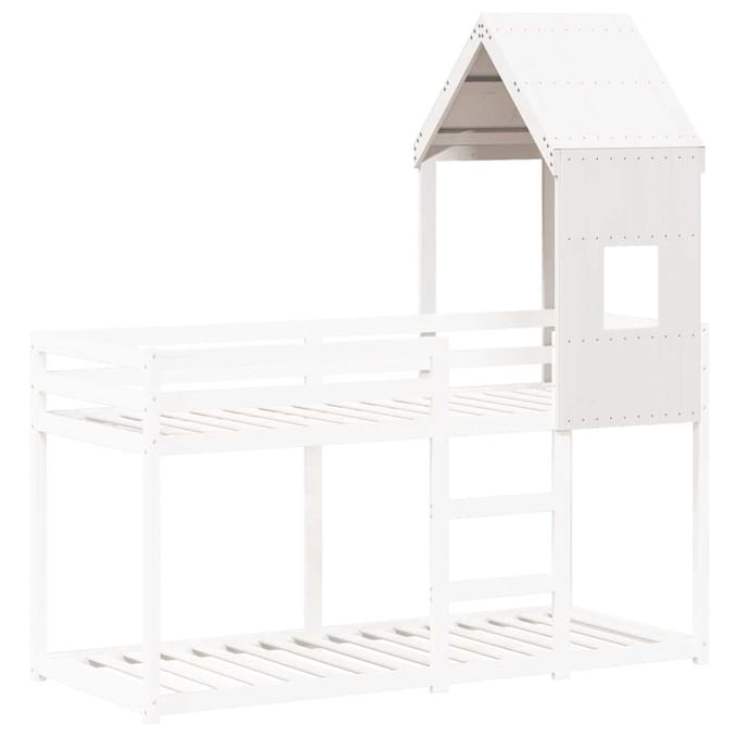 vidaXL - Kinderbedhuisje - 60x89x134,5 - cm - massief - grenenhout - wit