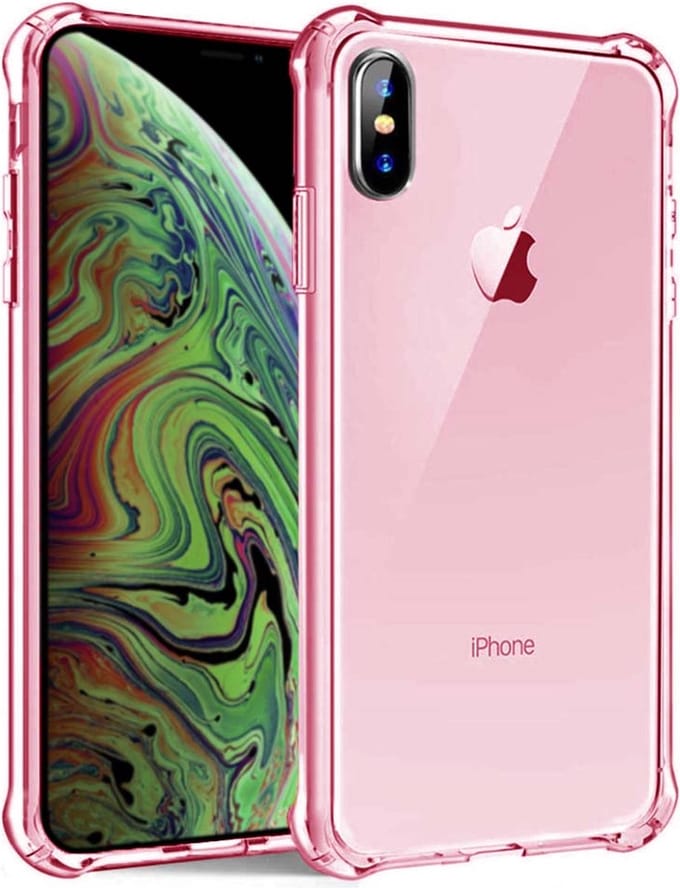 Smartphonica iPhone X/Xs transparant siliconen hoesje - Lichtroze geschikt voor Apple iPhone X/10;Apple iPhone Xs