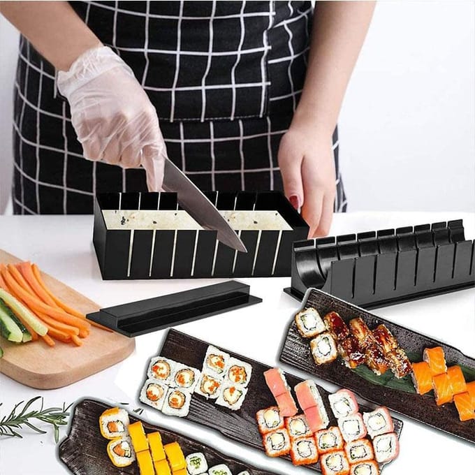 Ensemble d'outils de cuisine pour Sushi, ensemble d'outils de bricolage, vente de moule à Sushi, ustensile à Sushi 10 pièces gray