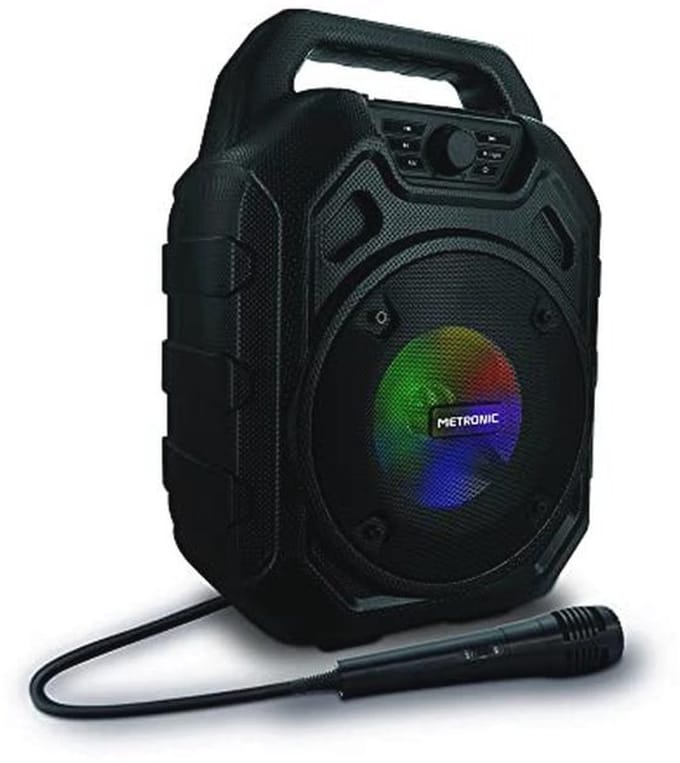 Draagbare Bluetooth-luidspreker met LED-lamp, 45 W, USB, micro-SD, AUX, microfooningang en FM-radio