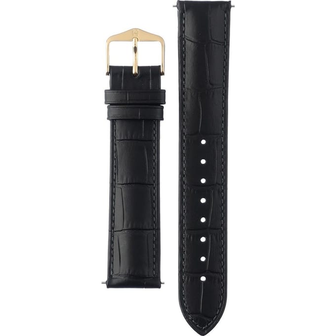 Hirsh Horlogeband Duke Zwart - Leer - 19mm