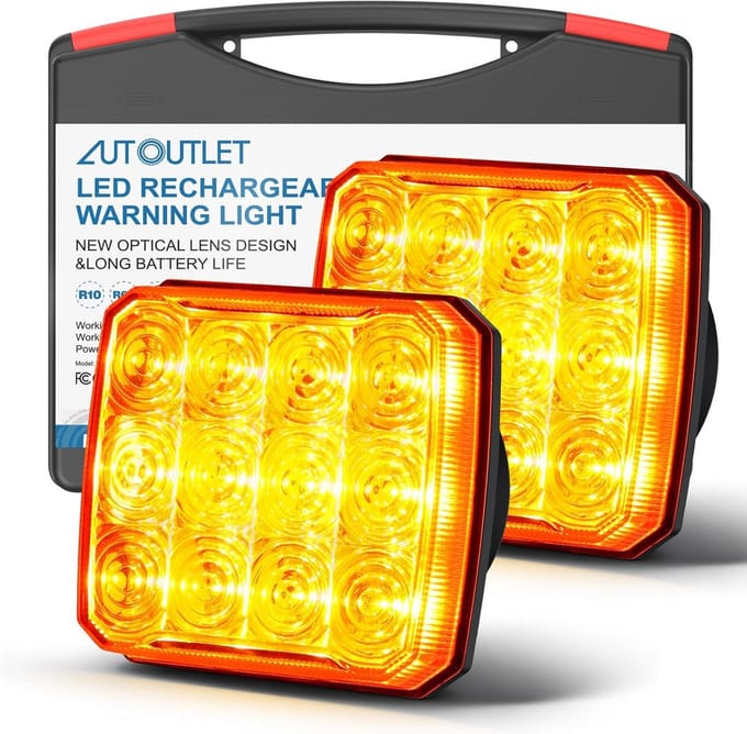 Oplaadbare LED Waarschuwingslichten Draadloos Magnetisch Knipperend Noodverlichting