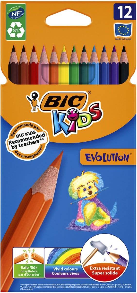Kleurpotlood bickids evolution assorti | 12 stuks