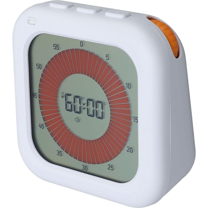 Minuteur numérique rechargeable Minuteur visuel avec support magnétique pour cuisine, apprentissage, gestion du temps gray