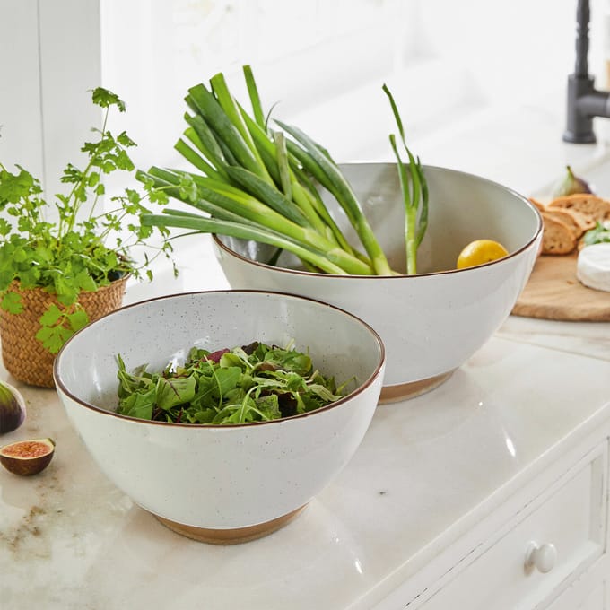 LOBERON Saladekom set van 2 Biarré wit