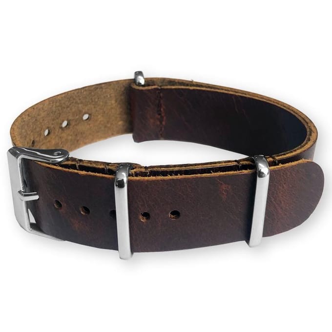 NATO Horlogeband Pull-Up Leer Bruin 20mm