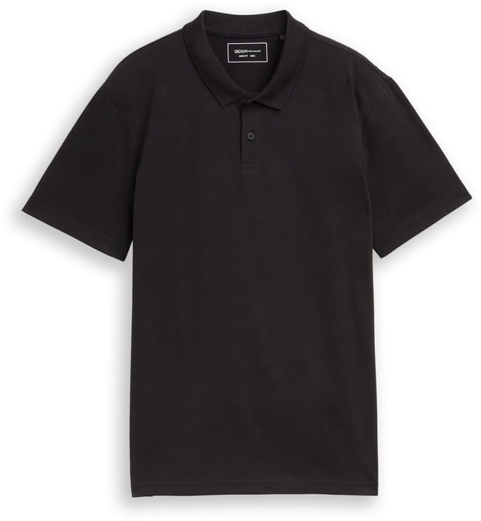Tom Tailor Denim - Jersey poloshirt van katoen - Maat XL - Black