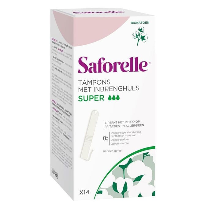 Saforelle Tampons met Inbrenghuls - Super - 14 stuks