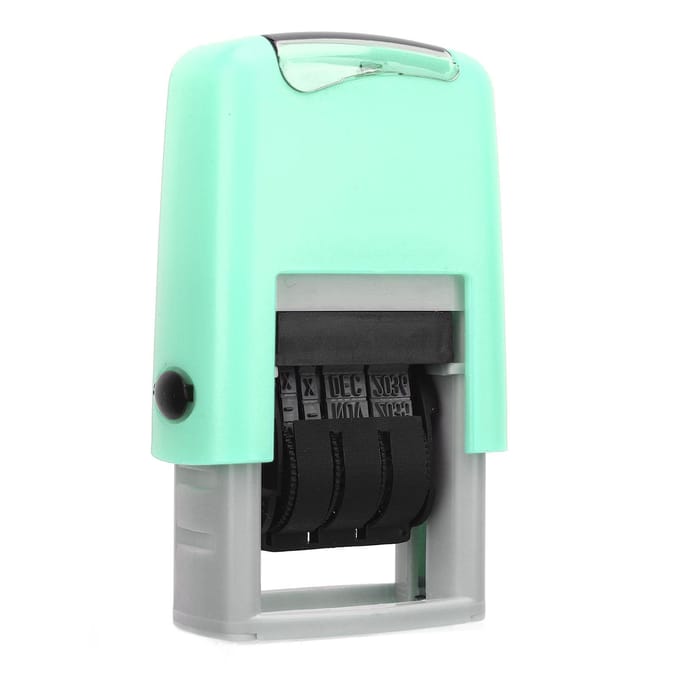 25x2.8mm Engelse Datumstempel Helder Stempelen Sneldrogend Verstelbare Datumstempel voor Studie Werk Leven groen