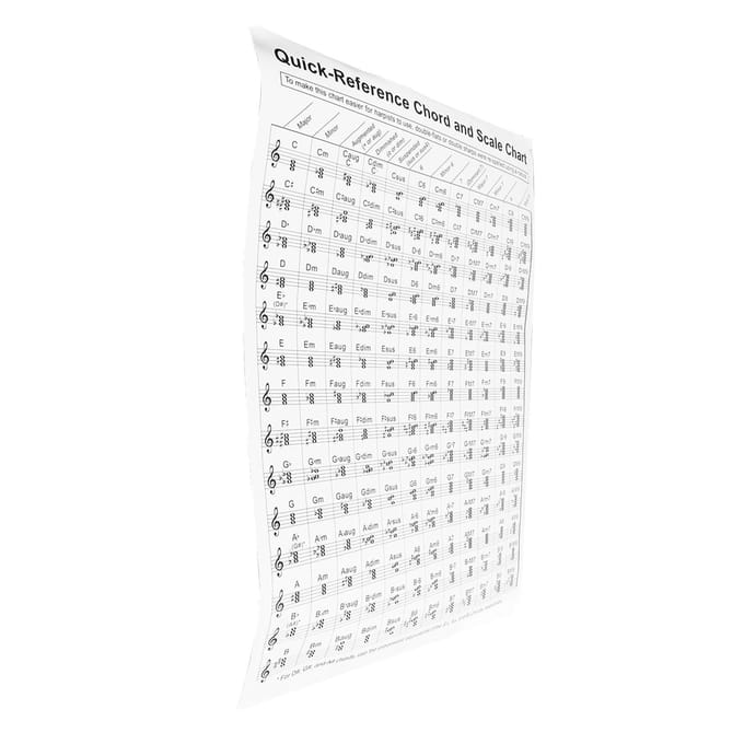 Harp Akkoordenlijst Draagbaar Duurzaam Gecoat Papier Oefenspeel Accessoires voor Beginner L white