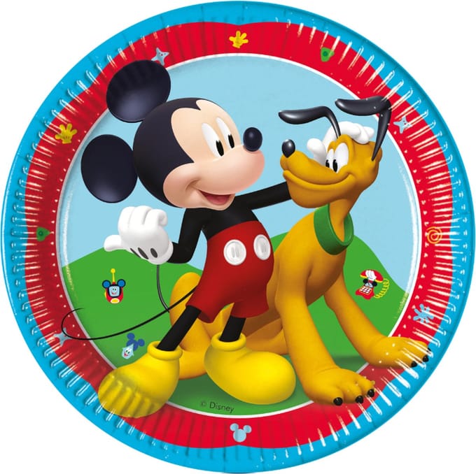 Wefiesta - Borden (papier) -Mickey Rock The House - 20 cm - 8 stuks