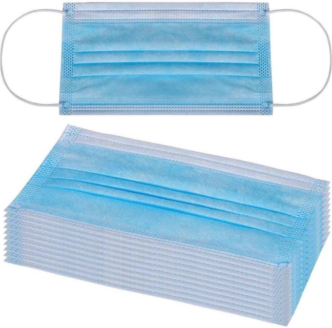 3-Laags Wegwerp Mondkapjes 50 Stuks- Niet Medisch - Blauw