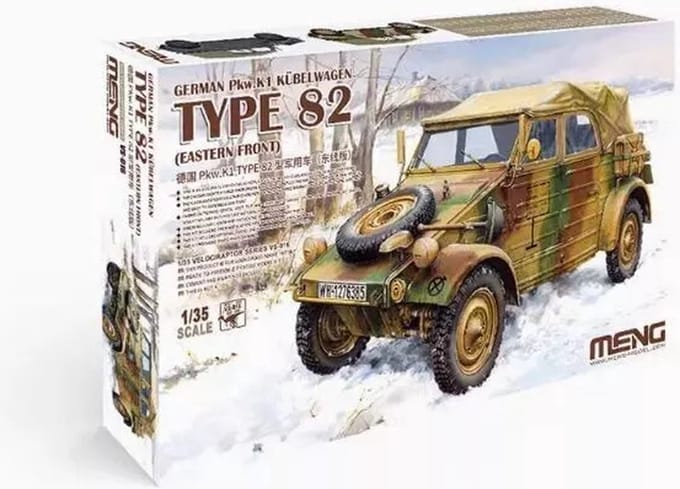 Meng Model Modelbouwpakket Militaire voertuigen - MENG VS016 Duitse Pkw.K1 Kübelwagen Type 82 - Oostfront - Militair Voertuig Plastic - 1:35 - Modelbouw