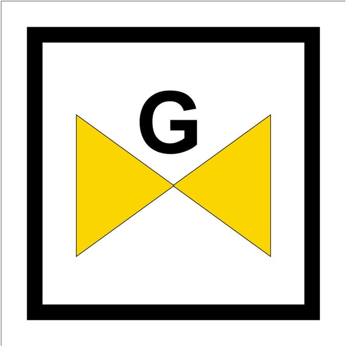 Sticker gasafsluiter 100 x 100 mm