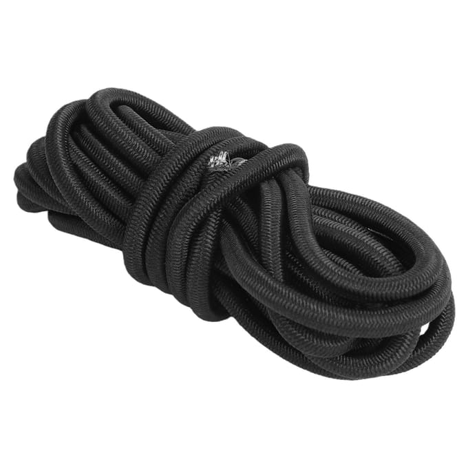 2 stuks Elastische Bungee Koorden Kajak Stretch Touw met Antislip Gesp voor Paddleboard 250cm Lengte 5mm Diameter Zwart black