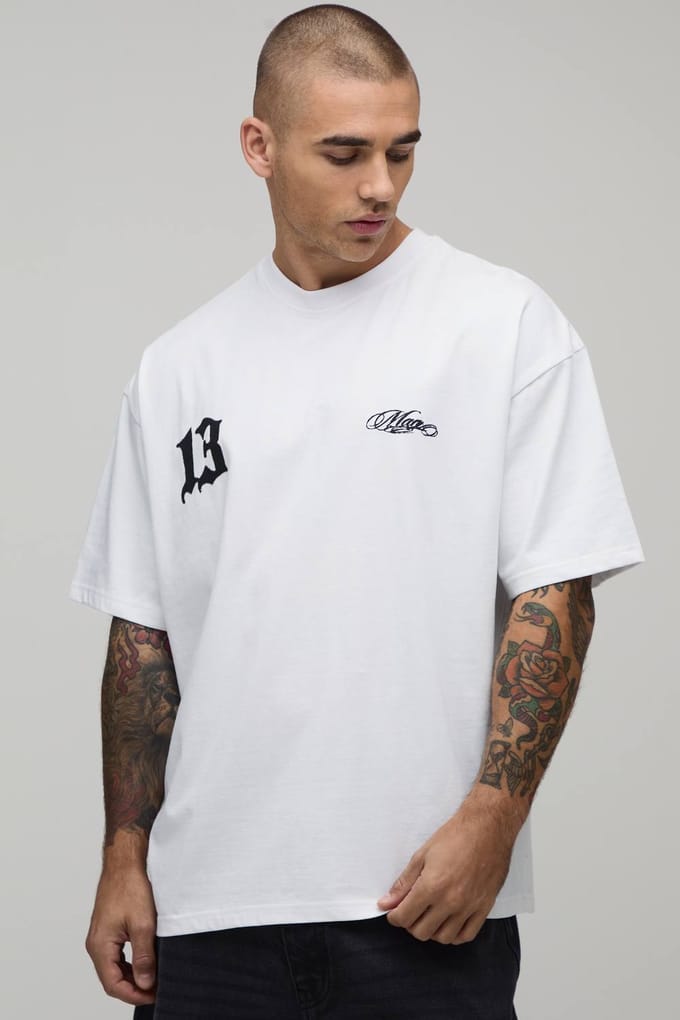 Oversized T-shirt Met Schorpioenprint | White | Size Small