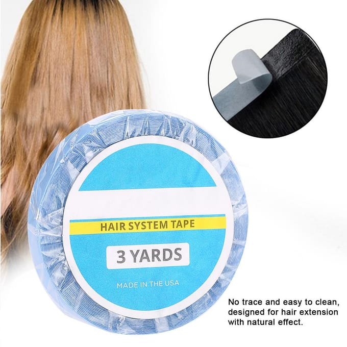 Ruban adhésif double face imperméable pour extensions de cheveux nano blue