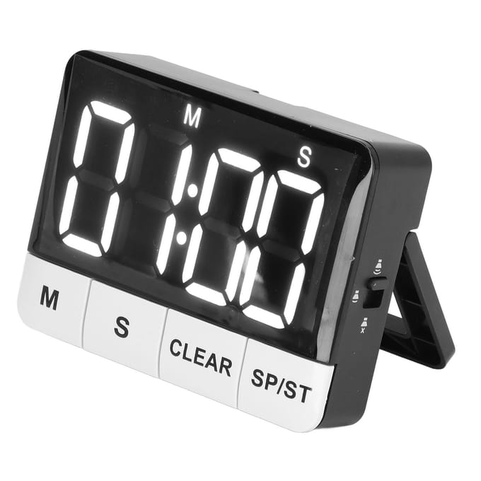 Digitale Timer LED Afteltimer Timing Timer met Magneet op de Achterkant voor Tijdmanagement black