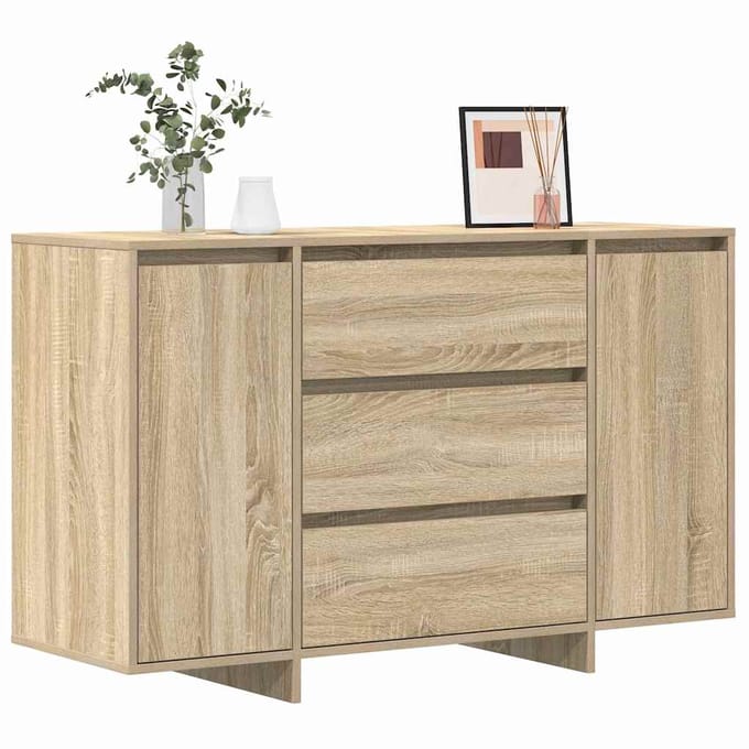vidaXL - Dressoir - Sonoma - Eik - 120 - x - 41 - x - 75 - cm - Bewerkt - hout