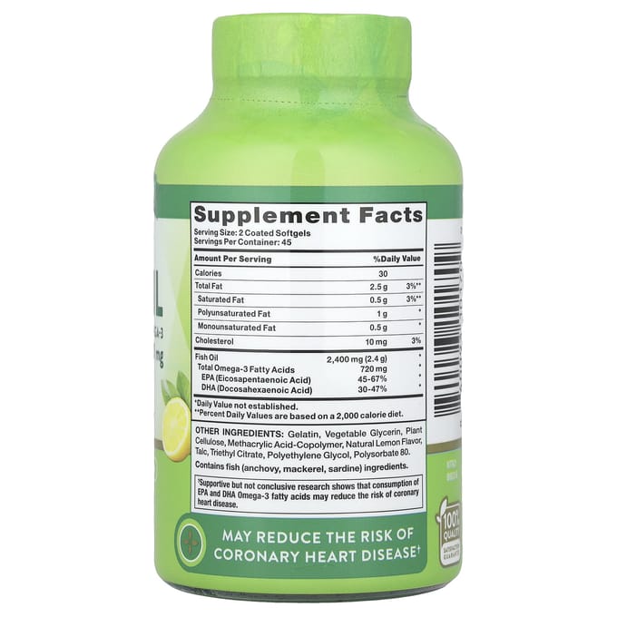 Nature'S Truth, Visolie, Citroen, 2.400Mg, 90 Gecoate Softgels (1.200 mg per softgel)