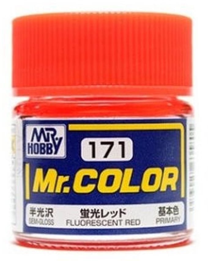 Gunze Mr. Hobby C-171 - Mr. Color 10 ml Fluorescent Red - Lacquer Modelbouwverf