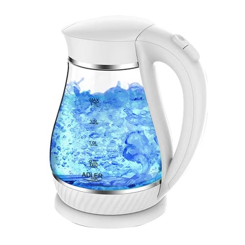 Waterkoker Glas 1,7L, 2200W, LED, Roterende Basis, Modern Design, Snel Kokend Water