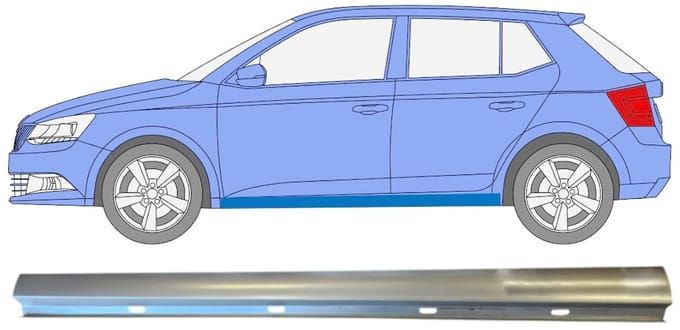 Reparatie dorpel onderste deel voor Skoda Fabia 2014- / Links