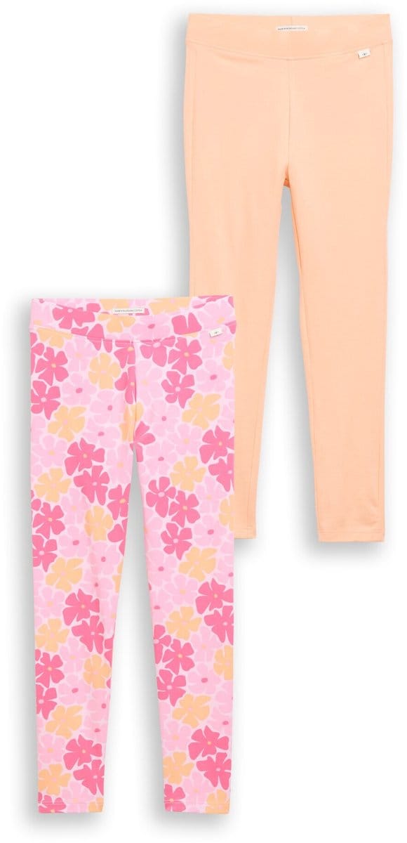 Tom Tailor - Basic leggings in een 2-pack - Maat 128 - peach bloom