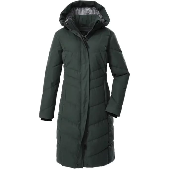 Regular fit gewatteerde mantel met capuchon