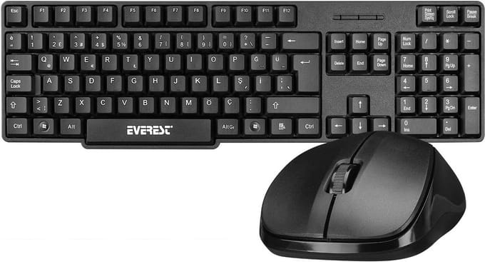 Draadloos USB Combo Toetsenbord en Muis Set in Zwart