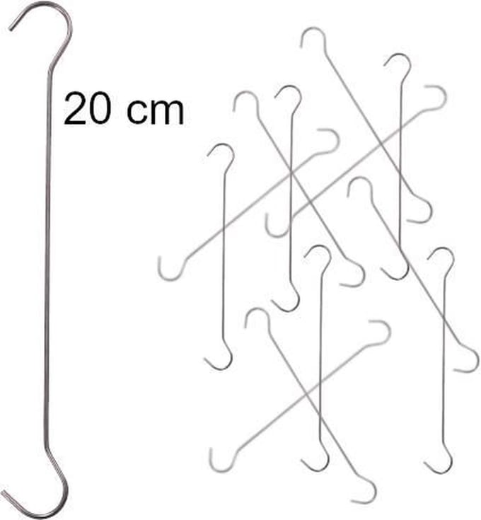 Ophanghaken - Metaal - 20 cm - Dubbel Model - 50 Ophanghaken