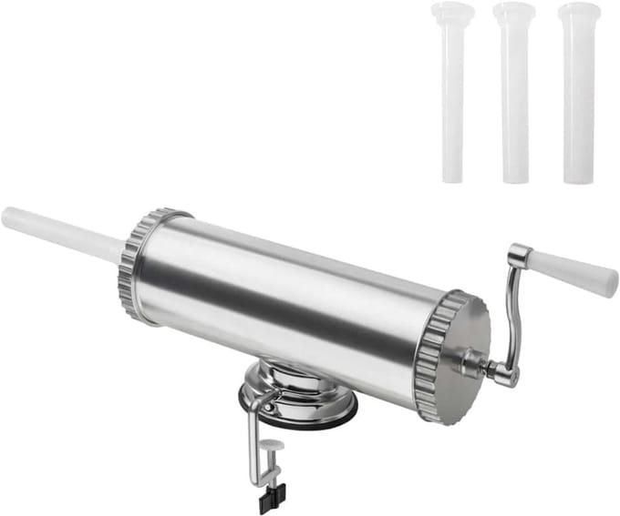 QIN® Worstenvuller - Worstenmaker - Worstmaker - Worstmachine - Worstenvul Machine - 2,5kg - 58x21x18cm - Zilver - 58cm x 21cm x 18cm