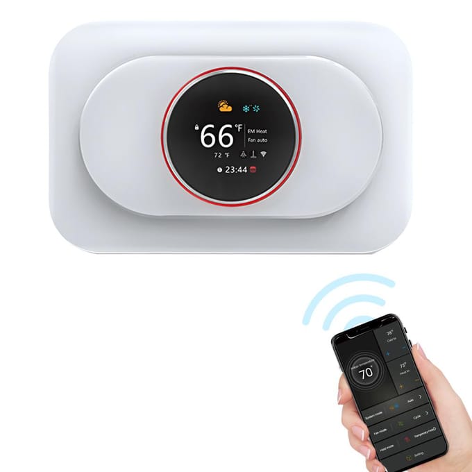 Slimme thermostaat voor thuis Wekelijkse programmeerbare temperatuurregeling IP20-bescherming Warmtepomp With WiFi wit