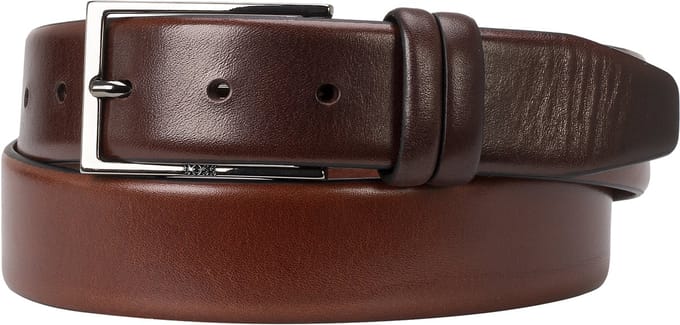 BOSS leren heren riem - middenbruin