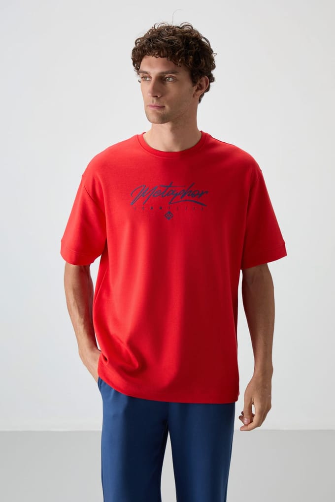 Oversized Geprinte Crew Neck T-shirt