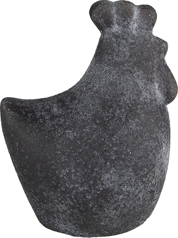 Clayre & Eef Beeld Kip 9x6x11 cm Grijs Keramiek Woonaccessoires