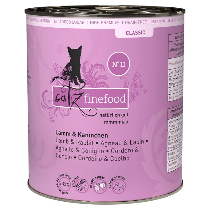 catz finefood Blik 6 x 800 g Kattenvoer - Lam & Konijn