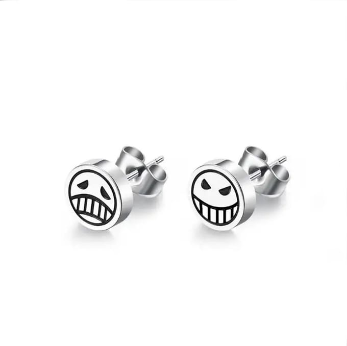 Oorbellen studs - smiley - happy - sad - mannen - vrouwen - unisex - emo - cosplay - staal - Ø 8mm
