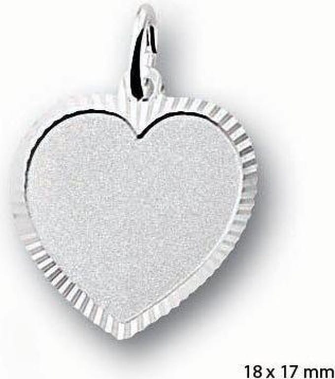 graveerhartje gediamanteerd zilver gerhodineerd 1304647