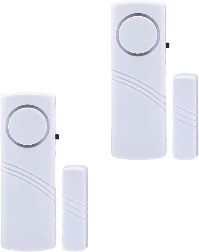 Deuralarm Set - Deursensor Alarm - Thieves Afschrikken - 110dB Luide Alarm - 2 Stuks - Wit