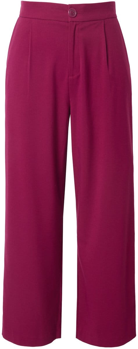 Studio Untold - Dames - Broek wijde pijpen hoge taille - Wijnrood - Maat 44
