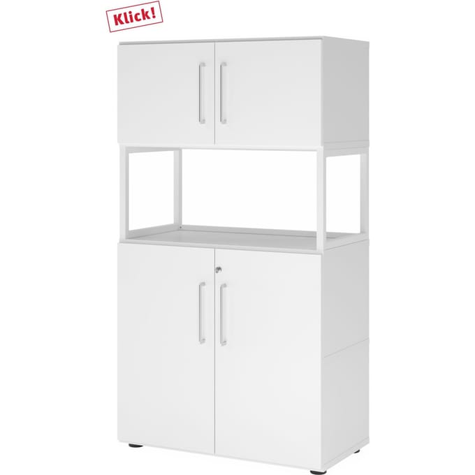 FlexWall | 4 OH | 2x deuren + frame | met verstelbare poten - Wit/Wit