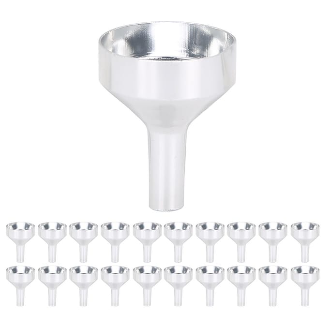 20 STUKS Aluminium Trechter Cosmetica Parfum Trechter Scheidende Mini Trechter Draagbare Make-up Tools white