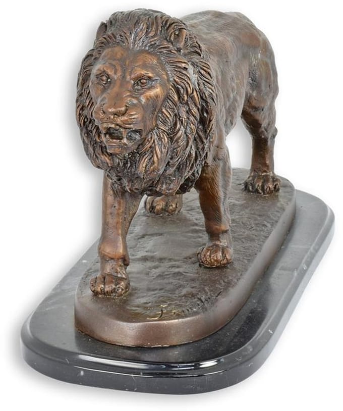 Bronzen beeld - Leeuw - sculptuur - 30 cm hoog