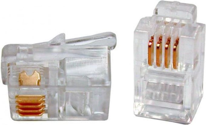 Modulaire 4 pins telefoon connector (4p/4c) RJ10 10 stuks (JMS®)