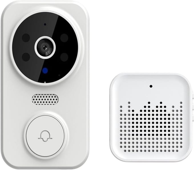Draadloze Deurbelcamera - Slimme Intercom - Woning Beveiliging - 1080 HD Beeld - Compact Ontwerp - Wit