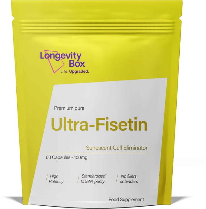 Longevity Box Fisetin 100 mg antioxidant supplement 60 vegan capsules