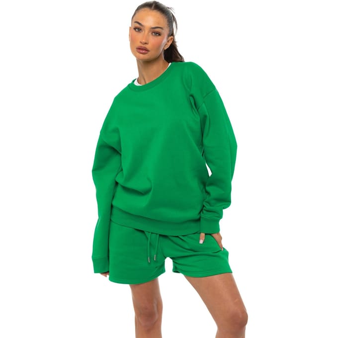 Enzo Womens Oversized Sweatshirt - Groen
